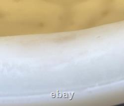 Phoenix Consolidated Glass Poppy Vase White Milk Glass Brown Sculpted 10.5 READ