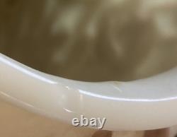 Phoenix Consolidated Glass Poppy Vase White Milk Glass Brown Sculpted 10.5 READ