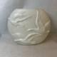 Phoenix Glass Company White Milk Glass Pillow Vase With Geese In Flight C1930s