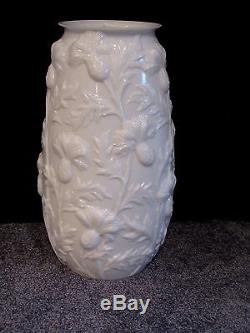 Phoenix Milk Glass Thistle Pattern Umbrella Vase, 18 tall