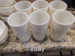 Pioneer Woman Milk Glass Tumblers And Sundae Bowls 6 Each (Local Pickup Only)