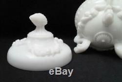 Portieux Vallerysthal French Milk Glass Argonaut Shell Dolphin Lidded Dish