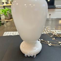 Portieux Vallerysthal PV France White Milk Glass Tall Urn Vase Rare Vintage