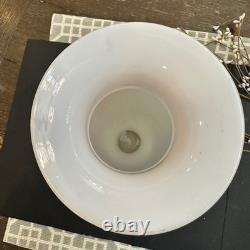 Portieux Vallerysthal PV France White Milk Glass Tall Urn Vase Rare Vintage