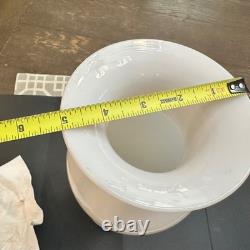 Portieux Vallerysthal PV France White Milk Glass Tall Urn Vase Rare Vintage