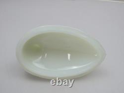 Portieux Vallerysthal Swimming Duck on Nest Covered Dish Milk Glass Vintage