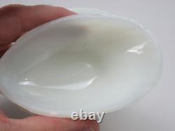 Portieux Vallerysthal Swimming Duck on Nest Covered Dish Milk Glass Vintage