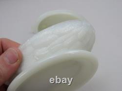 Portieux Vallerysthal Swimming Duck on Nest Covered Dish Milk Glass Vintage
