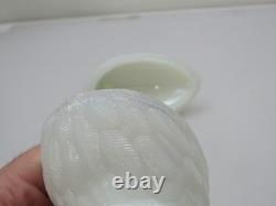 Portieux Vallerysthal Swimming Duck on Nest Covered Dish Milk Glass Vintage