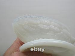 Portieux Vallerysthal Swimming Duck on Nest Covered Dish Milk Glass Vintage