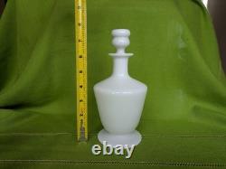 Portieux Vallerysthal White Opaline milk glass decanter & glassware set (8 pc)