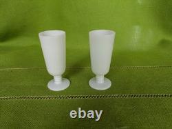 Portieux Vallerysthal White Opaline milk glass decanter & glassware set (8 pc)