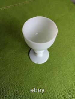 Portieux Vallerysthal White Opaline milk glass decanter & glassware set (8 pc)