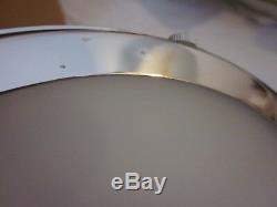 Pottery Barn Classic Milk Glass Ceiling Mount Pendant Polished Nickel Small