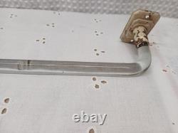 Pr Vintage White Porcelain Milk Glass & Clear Glass Towel Bar Original Hardware