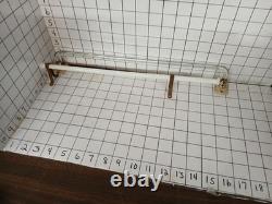 Pr Vintage White Porcelain Milk Glass & Clear Glass Towel Bar Original Hardware