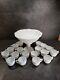 Punch Bowl Set 20 Pieces Thatcher Mckee Concord Milk Glass 1950s