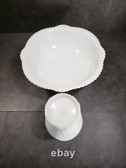 Punch Bowl Set 20 Pieces Thatcher McKee Concord Milk Glass 1950s