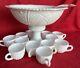 Punch Set Concord Milk Glass By Mckee 10 Tall Made In Usa