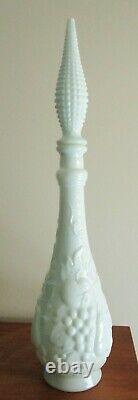 Pure Ice White Retro Vintage Italian Art Milkglass Genie Bottle Decanterstopper