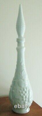 Pure Ice White Retro Vintage Italian Art Milkglass Genie Bottle Decanterstopper