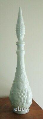 Pure Ice White Retro Vintage Italian Art Milkglass Genie Bottle Decanterstopper