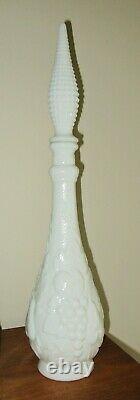 Pure Ice White Retro Vintage Italian Art Milkglass Genie Bottle Decanterstopper