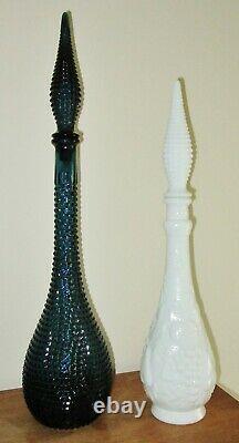 Pure Ice White Retro Vintage Italian Art Milkglass Genie Bottle Decanterstopper