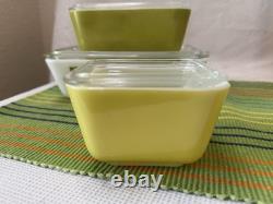 Pyrex 1960s Autumn Floral Verde Refrigerator complete set of 8 Pieces 501-503 B