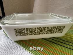 Pyrex 1960s Autumn Floral Verde Refrigerator complete set of 8 Pieces 501-503 B