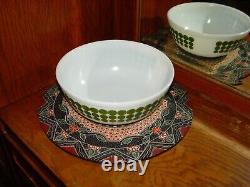 Pyrex 1969 Desirable Large 4qt Green Dots Bowl Very nice