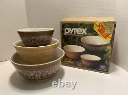 Pyrex 3-Piece Woodland Pattern Nesting Bowls with Original Box