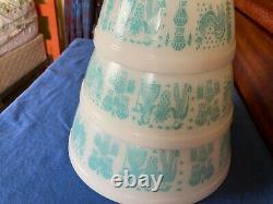 Pyrex 3 pc bowl set 403-02-01 Butterprint excellent cond