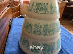 Pyrex 3 pc bowl set 403-02-01 Butterprint excellent cond