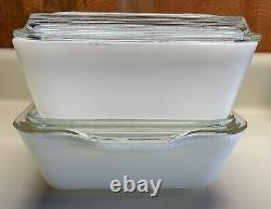 Pyrex AMISH BUTTERPRINT Vintage REFRIGERATOR SET(2)#501, #0502, #0503 + LIDS