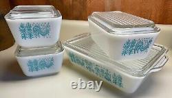 Pyrex AMISH BUTTERPRINT Vintage REFRIGERATOR SET(2)#501, #0502, #0503 + LIDS