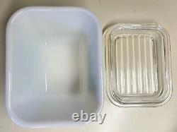 Pyrex AMISH BUTTERPRINT Vintage REFRIGERATOR SET(2)#501, #0502, #0503 + LIDS