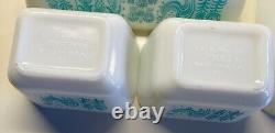 Pyrex AMISH BUTTERPRINT Vintage REFRIGERATOR SET(2)#501, #0502, #0503 + LIDS