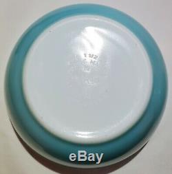 Pyrex Americana Blue Mixing Bowl 401 402 RARE EVC Turquoise White Rim Stripe
