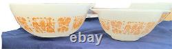 Pyrex Amish Butterprint 4 Piece Cinderella Orange White Mixing Nesting Bowl Set