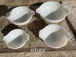 Pyrex Amish Butterprint 4 Piece Cinderella Orange White Mixing Nesting Bowl Set