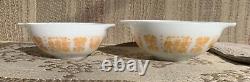 Pyrex Amish Butterprint 4 Piece Cinderella Orange White Mixing Nesting Bowl Set