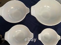 Pyrex Amish Butterprint 4 Piece Cinderella Orange White Mixing Nesting Bowl Set