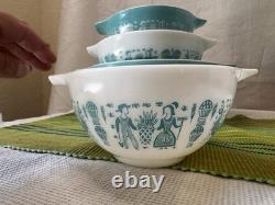 Pyrex Amish Butterprint Cinderella bowls complete set 441-444 (C)