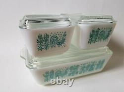 Pyrex Amish Butterprint Covered Refrigerator Fridge Dishes Set Of 4 Complete 8pc