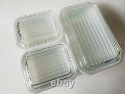 Pyrex Amish Butterprint Covered Refrigerator Fridge Dishes Set Of 4 Complete 8pc