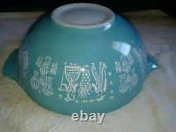 Pyrex Amish Butterprint Turquoise Cinderella Mixing Bowls 441 442 443 444