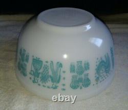 Pyrex Amish Butterprint Turquoise Nesting Mixing Bowl Set 401 402 403 404