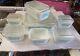 Pyrex Amish Butterprint Turquoise On White 13 Pc Refrigerator Dish Set Withlids