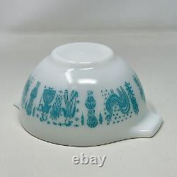 Pyrex Amish Butterprint Turquoise White Set of 4 Cinderella Nesting Mixing Bowls